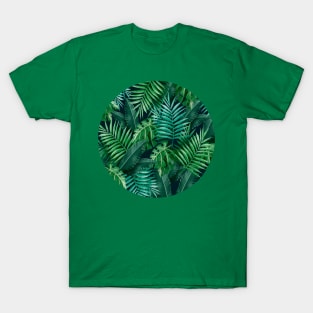 Green Exotic Forest Leaves T-Shirt